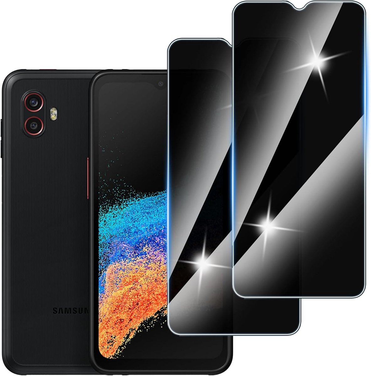 【2 stuks】privacy schermbeschermer voor Samsung Galaxy XCover 6 Pro, hardheid 9H,Geen Luchtbellen，Anti-Spy pantserbescherming,krasbestendig,privacyfolie