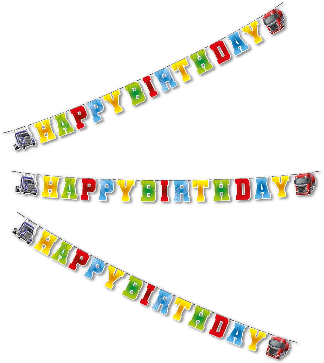 LUQ – Vrachtwagen Kinderfeestje Slinger – 3 m – Truck Party Birthday Decoratie – Verjaardag Versiering – Direct Ophangen
