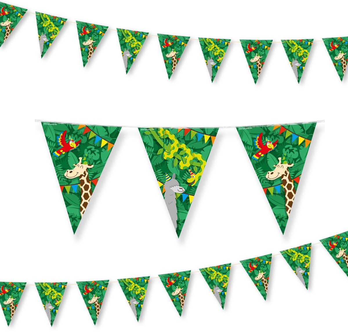 LUQ – Jungle Kinderfeestje Vlaggenlijn – 10m – Safari Party Birthday Decoratie – Verjaardag Versiering – Direct Ophangen