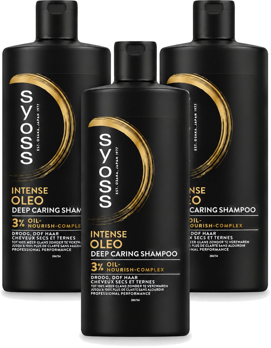 3 x Syoss – Shampoo – Oleo – 440 ml - Voordeelverpakking - 3 stuks