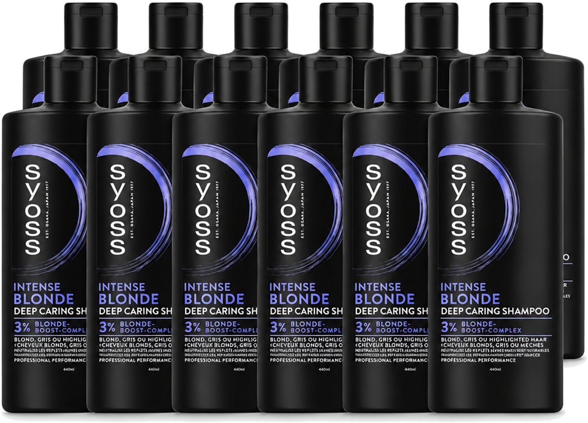 12 x Syoss – Shampoo – Blonde – 440 ml - Voordeelverpakking - 12 stuks
