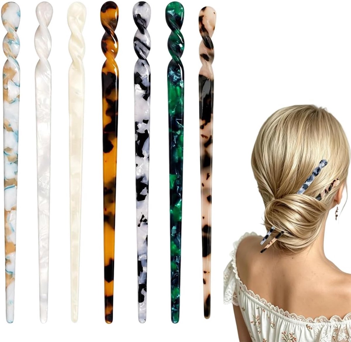 7 stuks haarstokjes, Chinese haarstokjes