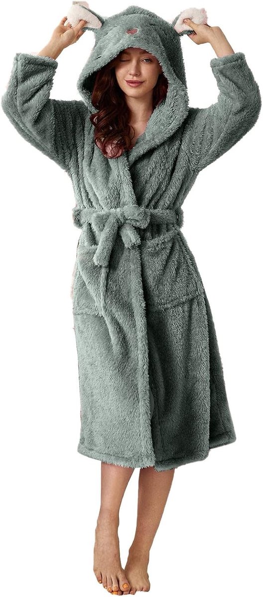 Warm, winter, katoen, pyjama, dames, winter, warm, pluizig,