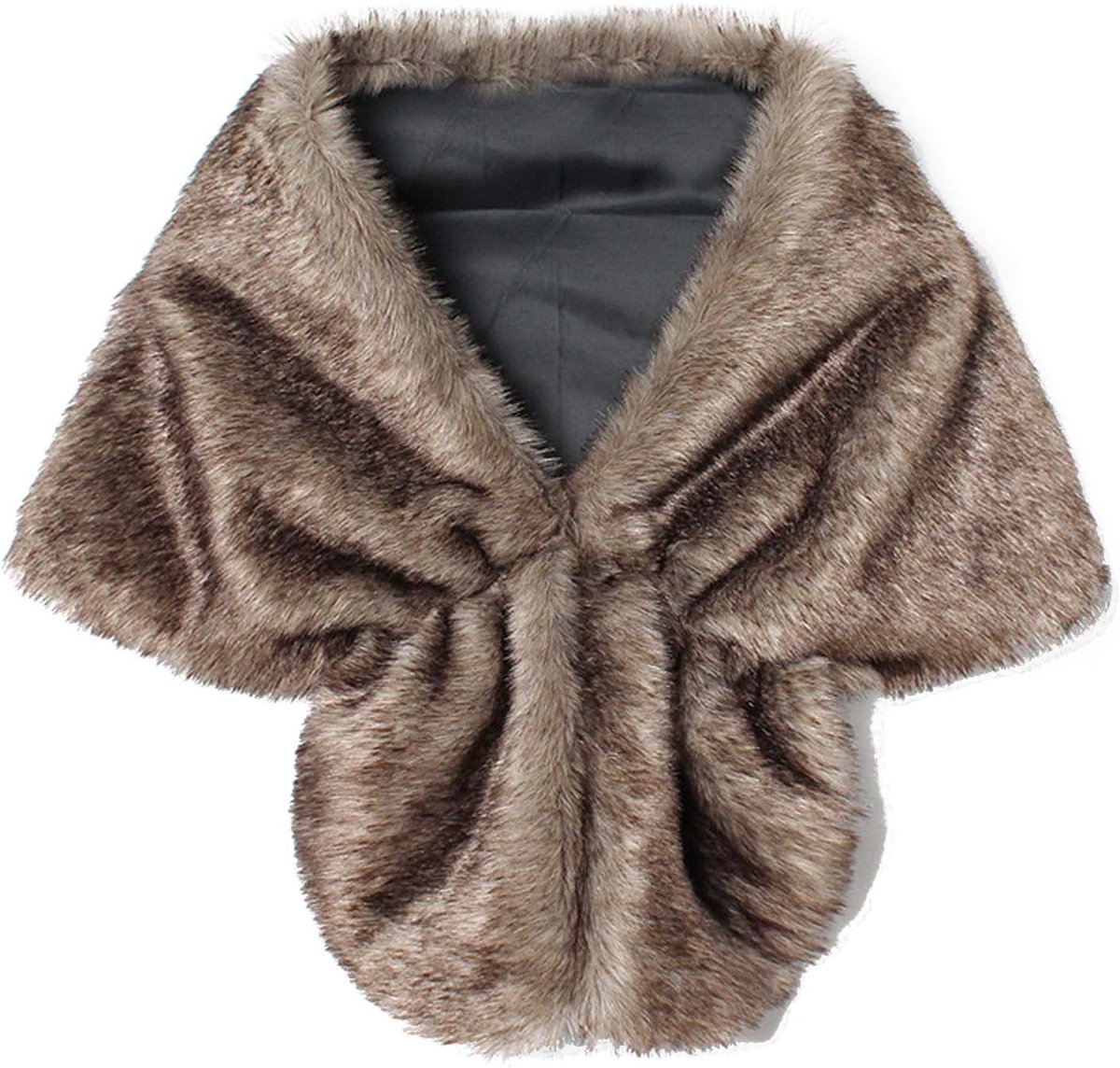 Damessjaal met kunstkraag, wikkeldoek, avondcape voor winterjas, elegante kraagsjaal als veelzijdig modeaccessoire