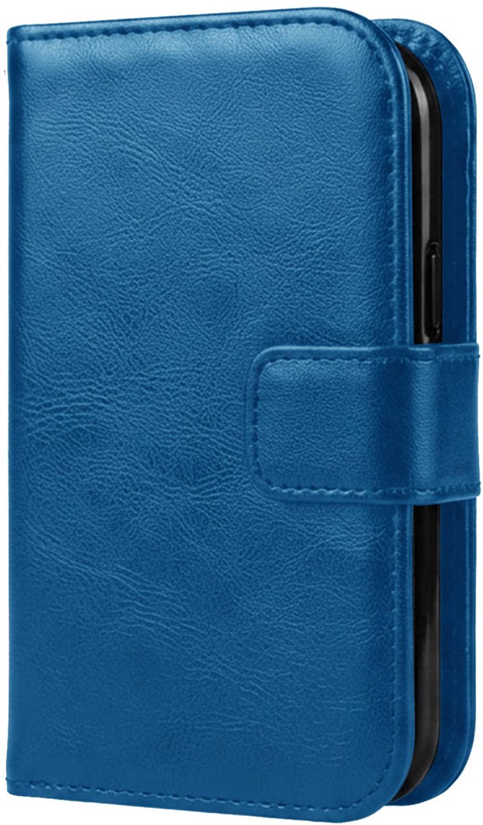 Hoesje Met Pasjeshouder - Geschikt voor Apple iPhone Duo - Luxe Bookcase Portemonee - Flip Case - Kunstleer Book Case - Flipcase - Book Cover - Walletcase - Portemonneehoes - Donkerblauw