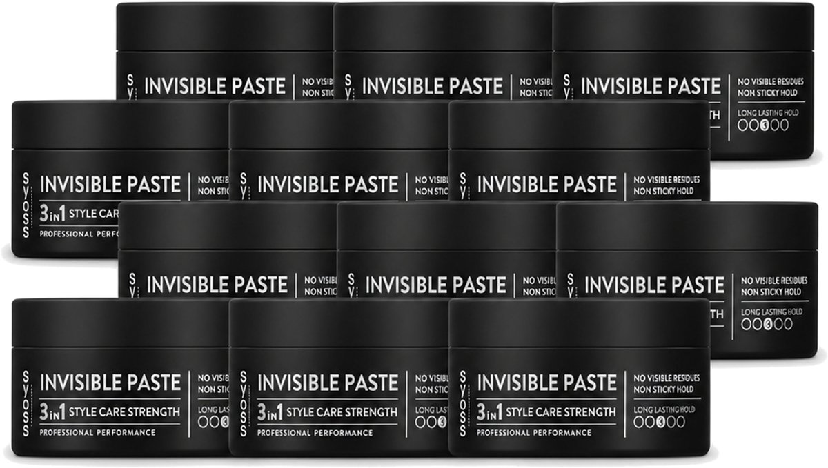12 x SYOSS - Invisible Paste 100 ml - Haarpaste - Langdurige Styling - 100ml - Voordeelverpakking - 12 stuks