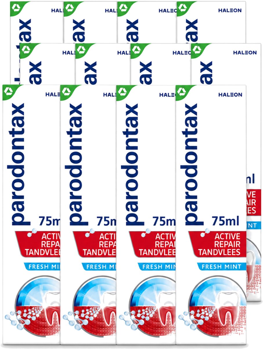12 x Parodontax – Tandpasta – Active Repair Fresh Mint – 75 ml - Voordeelverpakking - 12 stuks