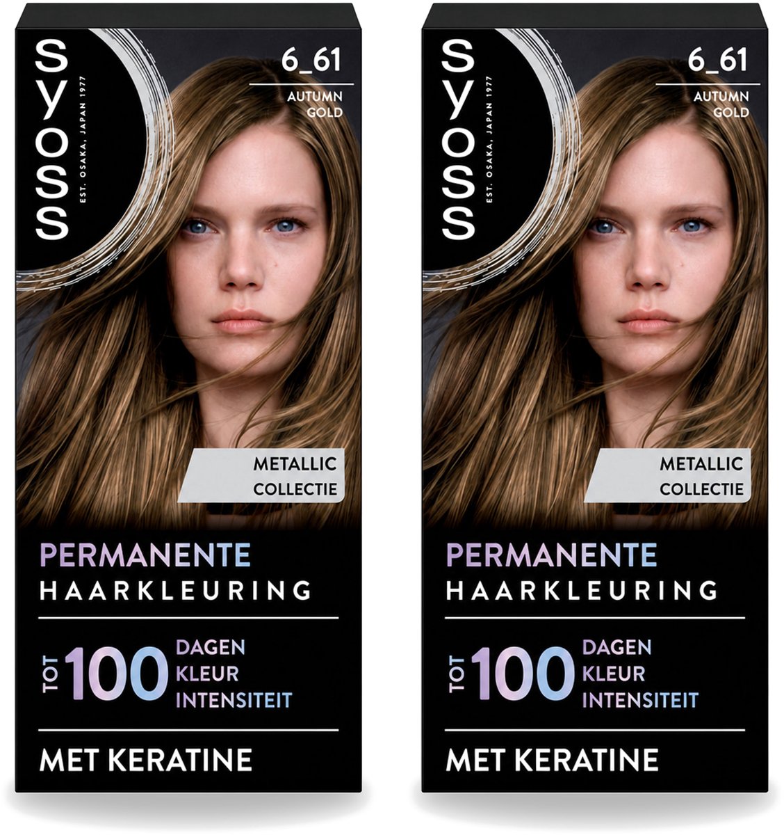 2 x SYOSS - Coloration 6-61 Autumn Gold- Haarverf - Grijsdekking - Vermindert Haarbreuk - Voordeelverpakking - 2 stuks
