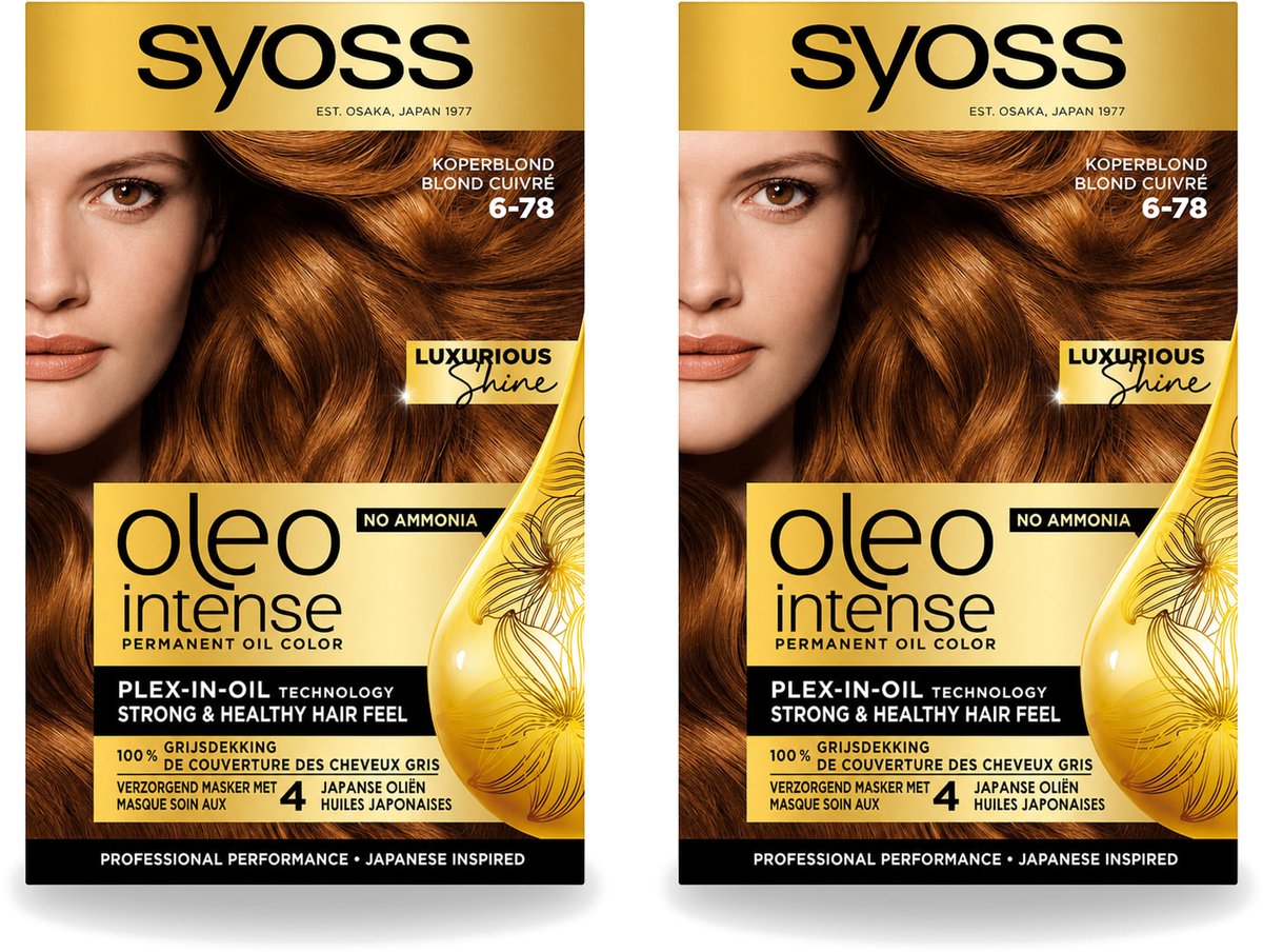 2 x SYOSS - Oleo Intense 6-78 - Haarverf - Permanente Haarkleuring - Koperblond - Langdurige Kleur - Voordeelverpakking - 2 stuks