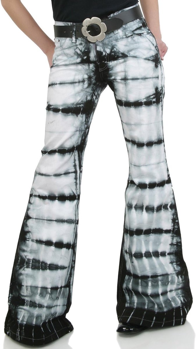 Bohemian hippie batik broek zwart wit