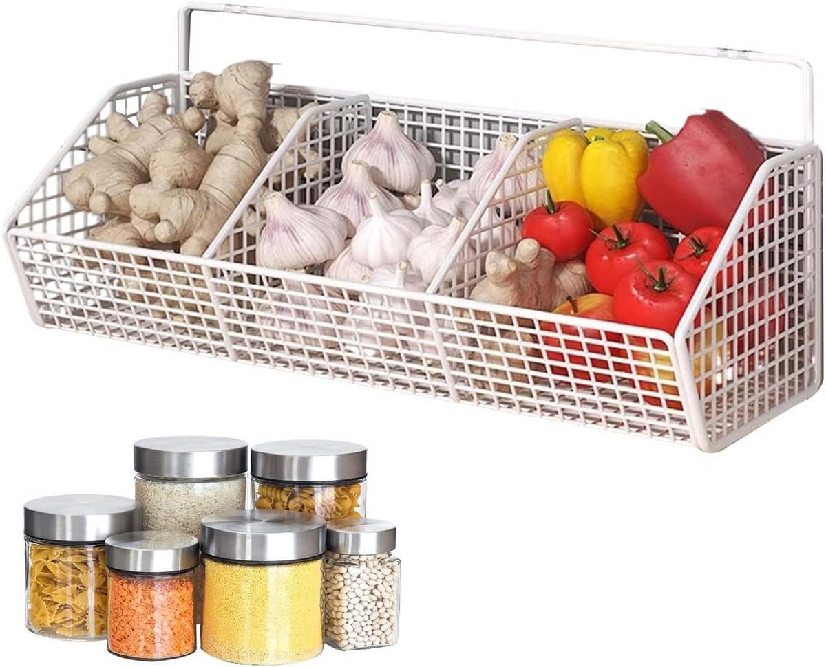 Wandmanden Voor Opbergruimte 3-Vak Aardappelmand