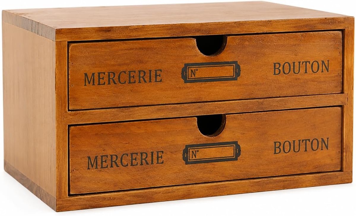 Houten dubbellaagse ladekast Desktop Organizer Multifunctionele opbergkast Decoratie voor woonkamer