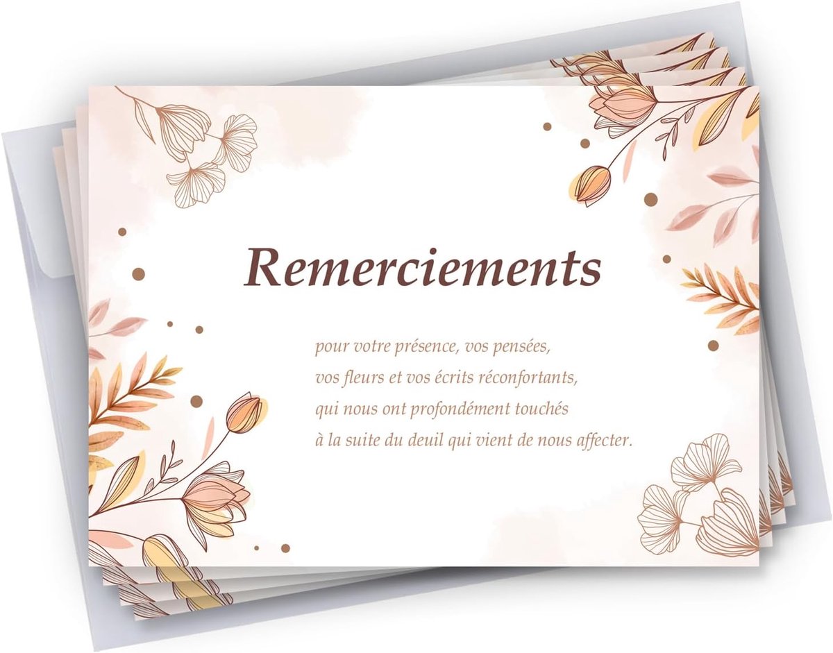Parfait 10 bedankkaarten voor sterfgevallen condoleances + 10 zelfklevende enveloppen • eenvoudig visueel • formaat 10 x 15 cm