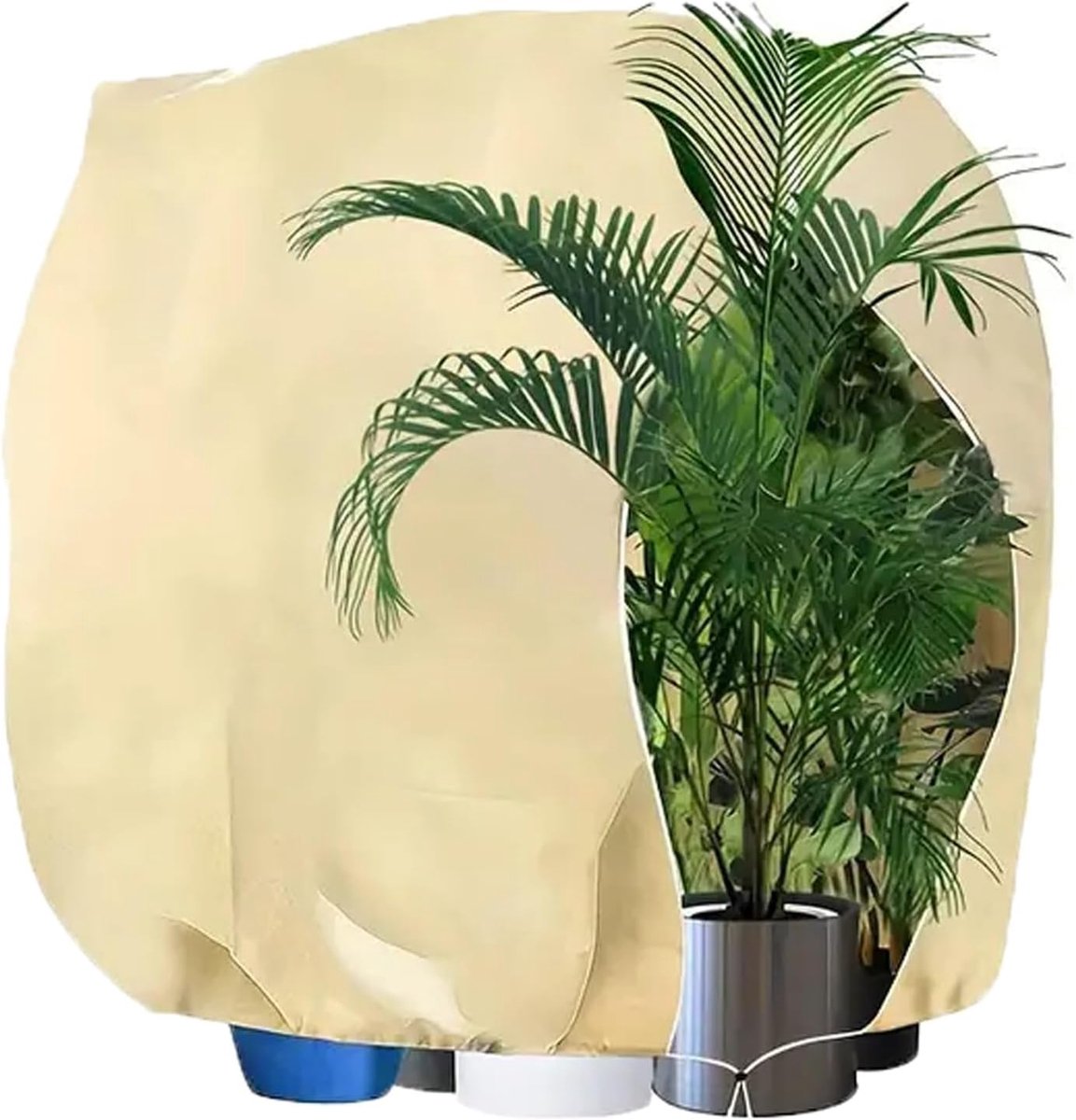160x180cm Winterbescherming voor planten, 80 g/m² Vorstbescherming Koudebescherming Plantenbeschermingszak, met ritssluiting en trekkoord, Ademend, Scheurvast, voor Boom Palmen (160x180cm, 1