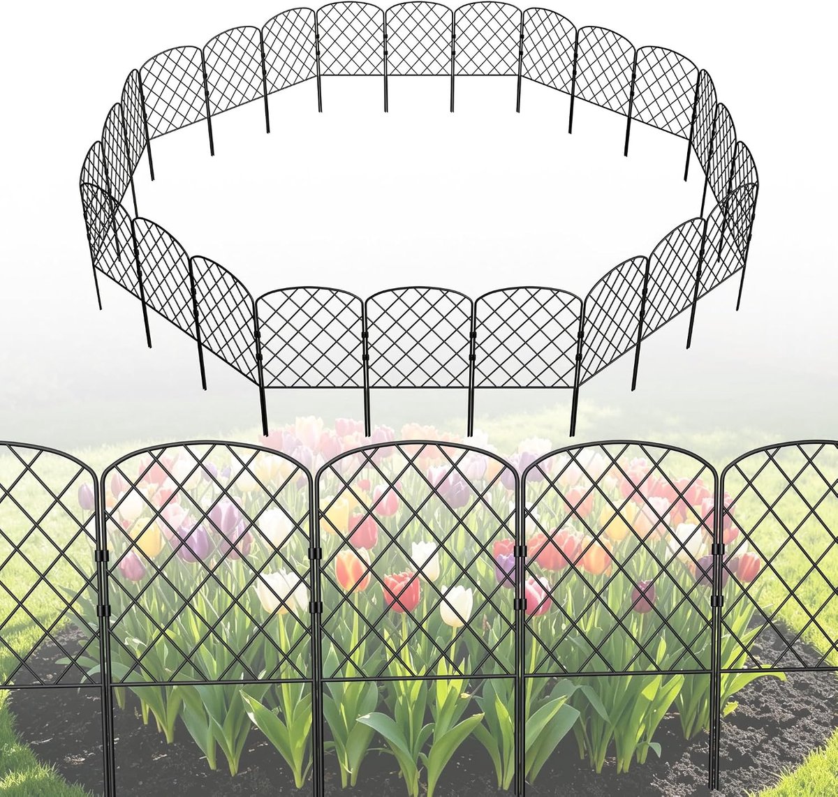 Dierenbarrière hek 25 stuks metalen tuinhek hondenhek 60 x 32cm