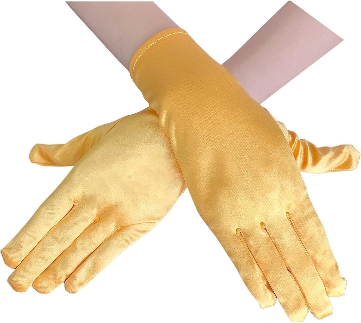 korte operahandschoenen voor vrouwen, 1920 polslengte bruidshandschoen voor avonddans feest/kerk/bruiloft GB-WG-S-G1, Tangerine, Eén maat