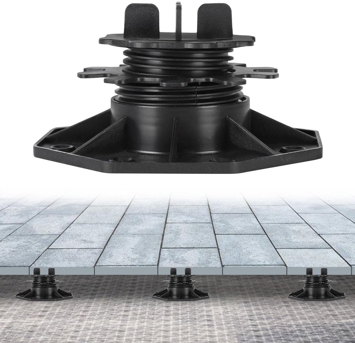100 stuks in hoogte verstelbaar, 35-65 mm terraslager, voeten verstelbaar, platenlager voor stenen platen, terrasplaten, vloerplaten, tegels, draagvermogen van 400-800 kg