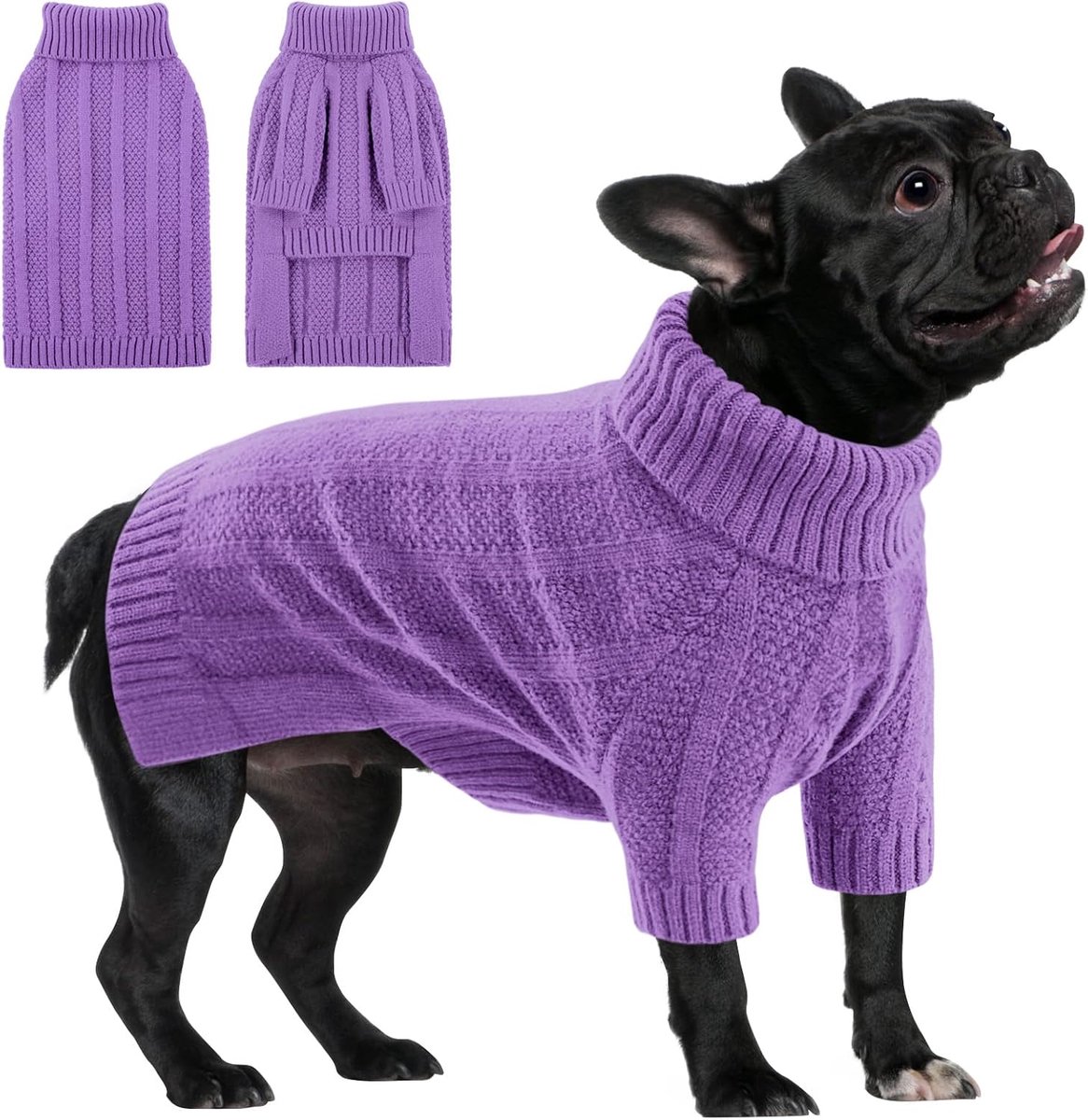 Truien, Comfortabele & Rekbare Trui voor Teckel, Jack Russell, Beagle, Schnauzer, Buldog, Worsthond (Paars, M)