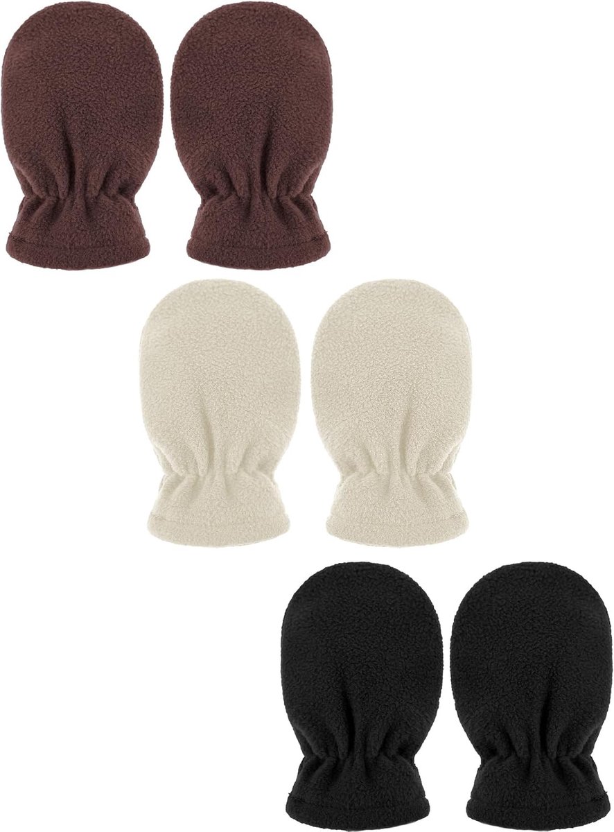 3 paar warme winterwanten voor baby's en peuters