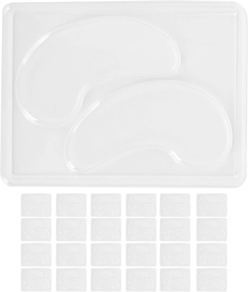 25 stuks transparante doe-het-zelf oogmaskervorm, herbruikbare oogmasker-patch-Tablett-platenset, voor privé- en professioneel gebruik in de schoonheidssalon, herbruikbaar