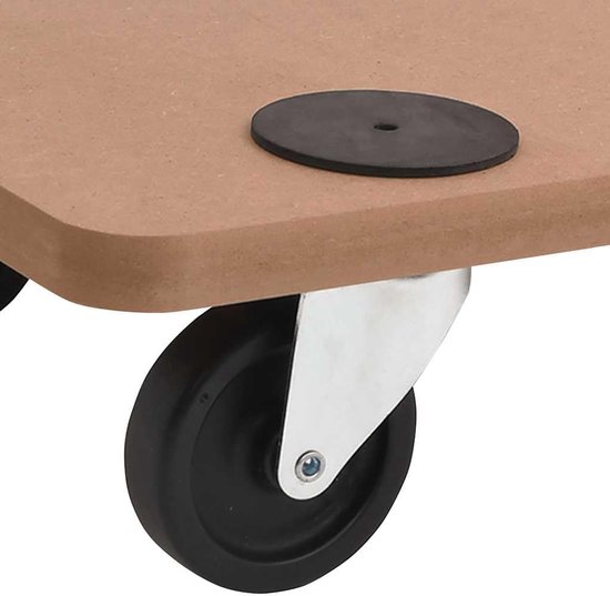 2 STK. Rolplanken voor meubels, transportwagen van houtmateriaal, 57,5 x 29 cm meubelroller met 250 kg draagkracht, vloervriendelijke transportwagen voor kantoor en huishouden — afbeelding 5