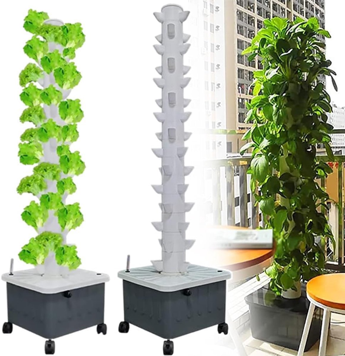 Toren, tuin hydrocultuur plantsysteem verticale toren, 15 verdiepingen tellende 45-holes hydrocultuur torenset, slimme tuin, torentuin hydrocultuur