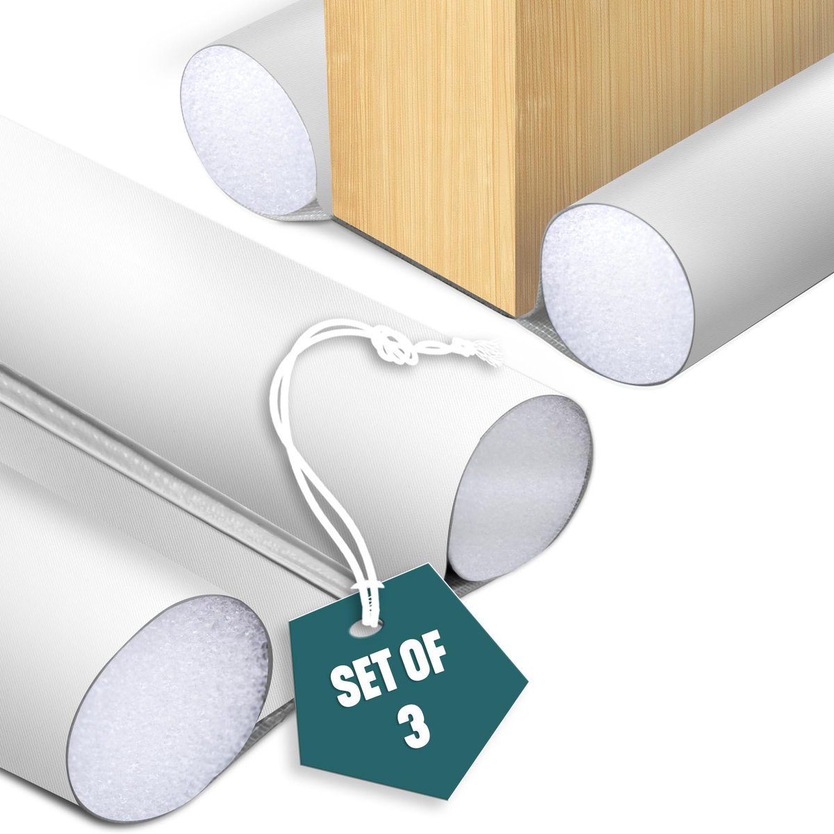 Famanu – Set van 3 tochtstoppers voor deuren, deurafdichting onderaan met dubbele afdichting, op maat te snijden deurafdichting, 96 cm, geluidsisolatie en koudebescherming, voor woning, huis, kantoor