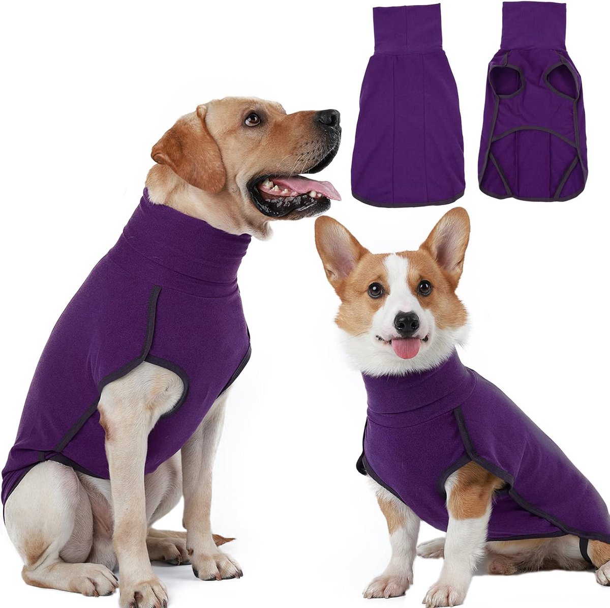 Hondentrui - Warme en lichte stretch fleece trui - Hondenpyjama - Herfst- en winterjas voor koud weer - Jas voor kleine, middelgrote puppy's