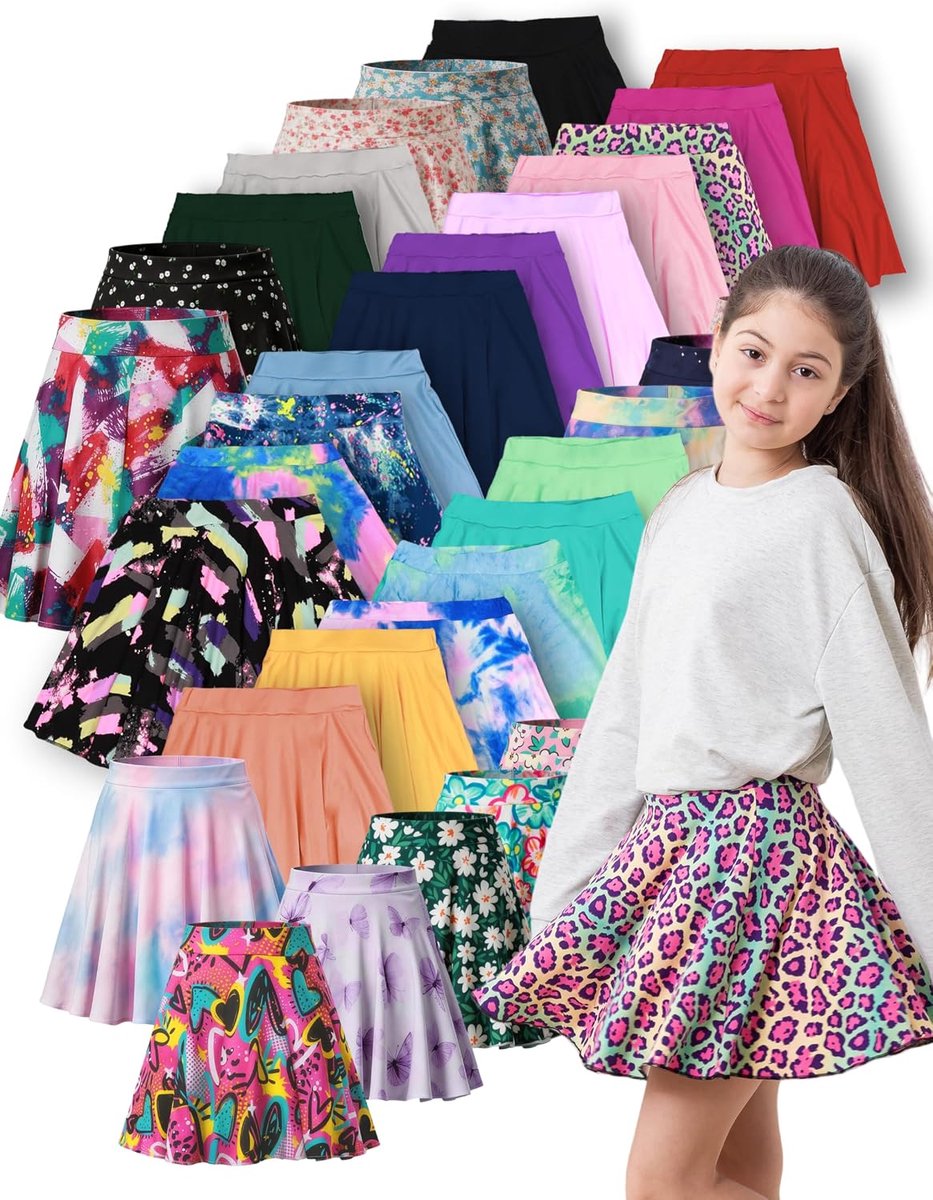 Rokken voor Meisjes Hoge Stretch, Ingebouwde Shorts, voor Yoga, Dans & Sport voor Verjaardag & Feestdagen