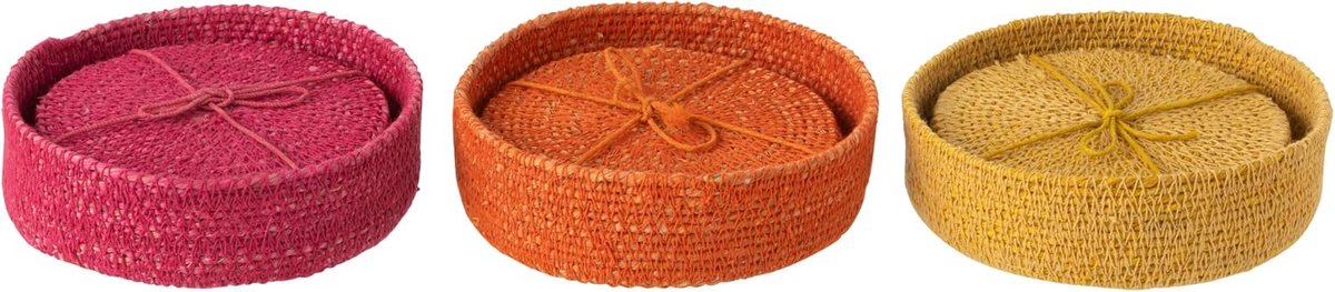 6 stuks zeegras roze / oranje / geel 3 gesorteerd (set van 3)