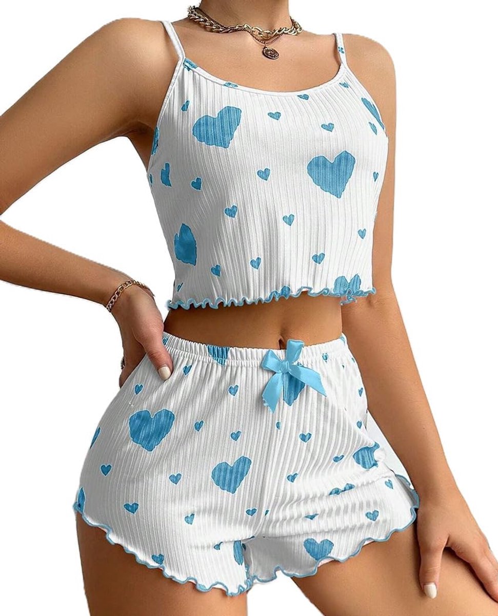 Pyjama dames zomer aanbiedingen korte pyjama dames elegante taille dames elegant 2 stuks zomer casual T-shirt tank shorts tracksuit lounge