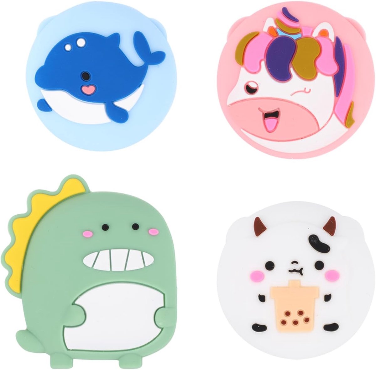 4 stuks voor Airtag-houder Verborgen Kinderen, Schattige Cartoon Siliconen Beschermhoesjes Compatibel met Apple AirTag Anti-Verlies GPS-trackerhoes voor Rugzakken, Jassen, Riemen (4 Kleuren)