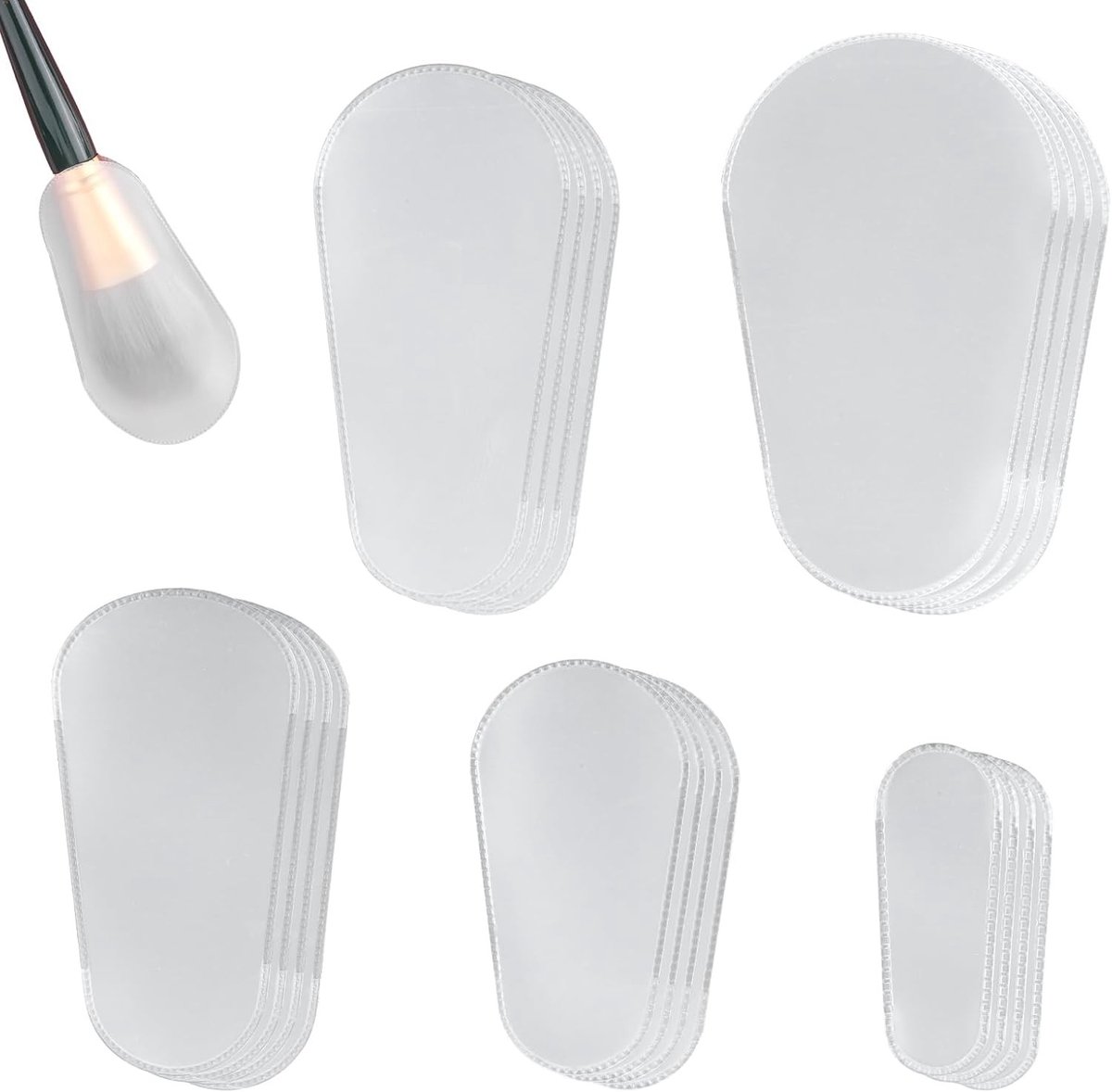 20 Stuks Transparante Beschermhoezen voor Make-upkwasten, 5 Maten, Stofdicht en Waterdicht, Perfect voor Reizen en Dagelijks Gebruik