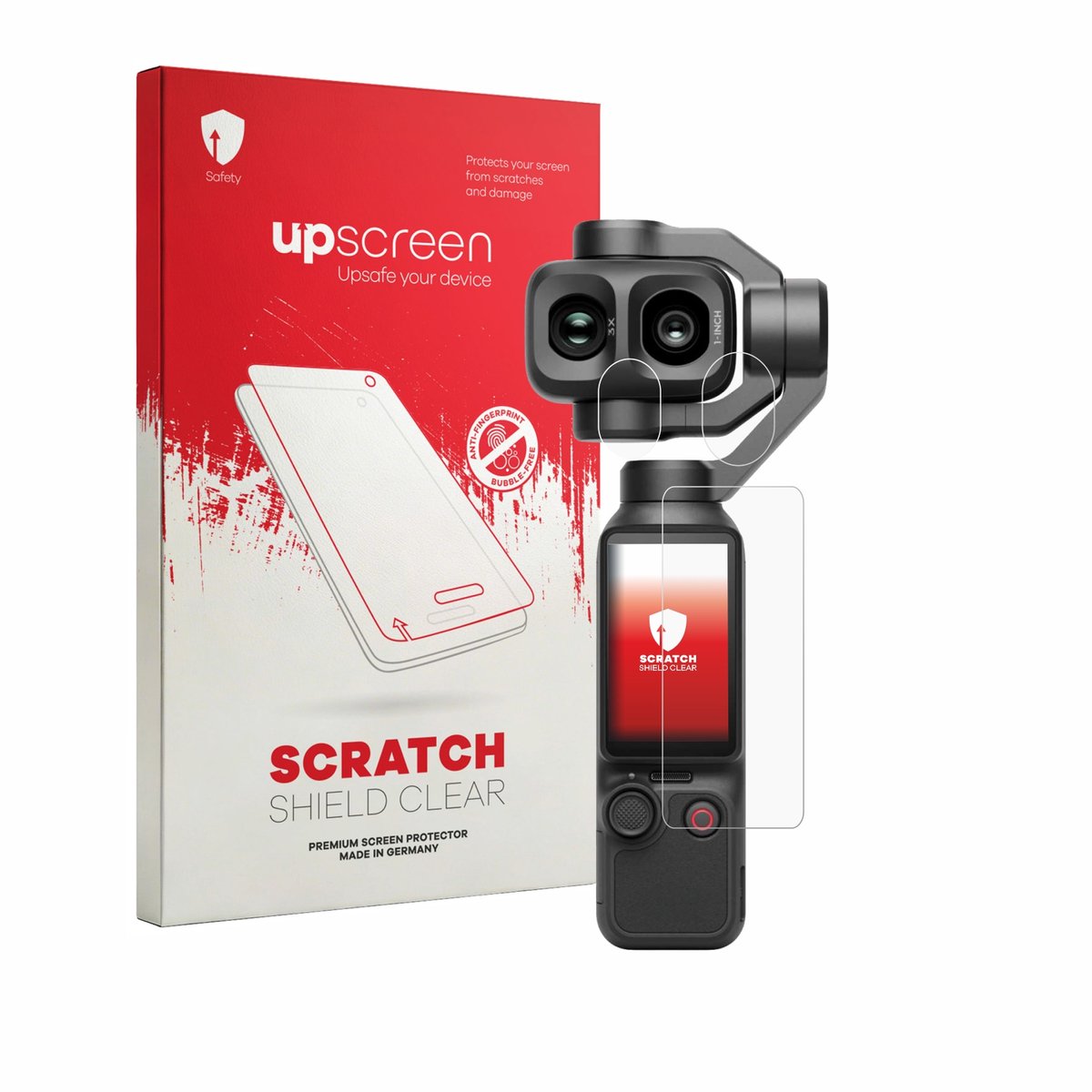 upscreen - Screenprotector voor DJI Osmo Pocket 4P (Display + Lens) - Folie Beschermfolie transparant