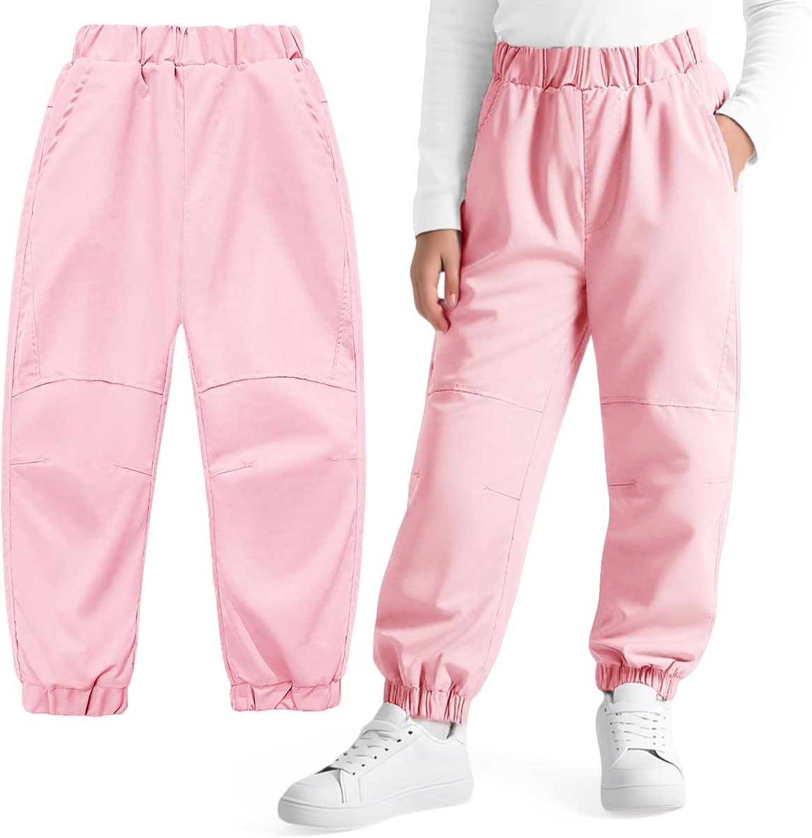 Meisjes Wandelbroek Waterdicht Winddicht Trekkingbroek Ademend Mesh Voering Joggingbroek Elastische Taille Met Zakken Outdoor Broek voor Kinderen Maat 122-164