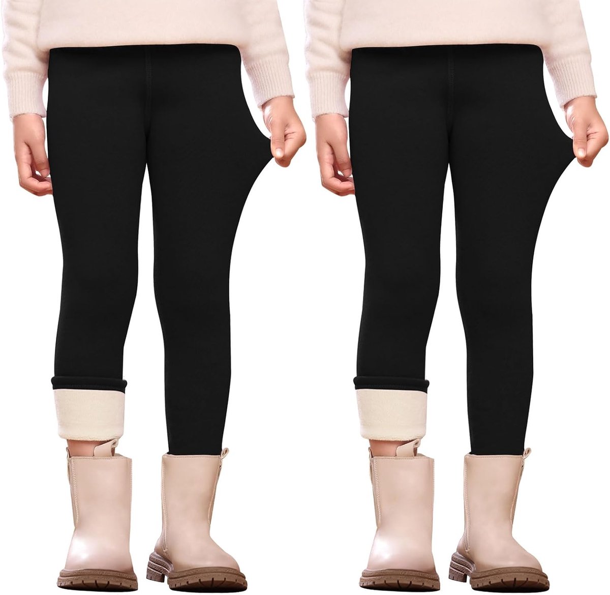 Thermolegging voor meisjes, zacht gevoerde stretch thermische broek, dikke behaaglijke warme winterlegging voor kinderen
