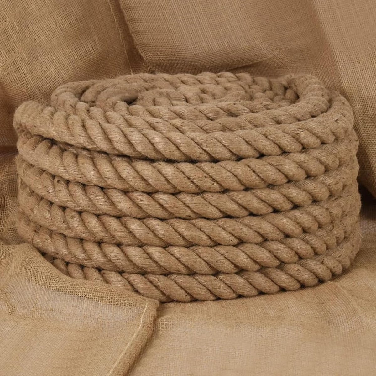 Touw 25 m lang, Ø 36 mm – duurzaam gevlochten jute touw van 100% natuurlijke jute voor handwerk en tuin