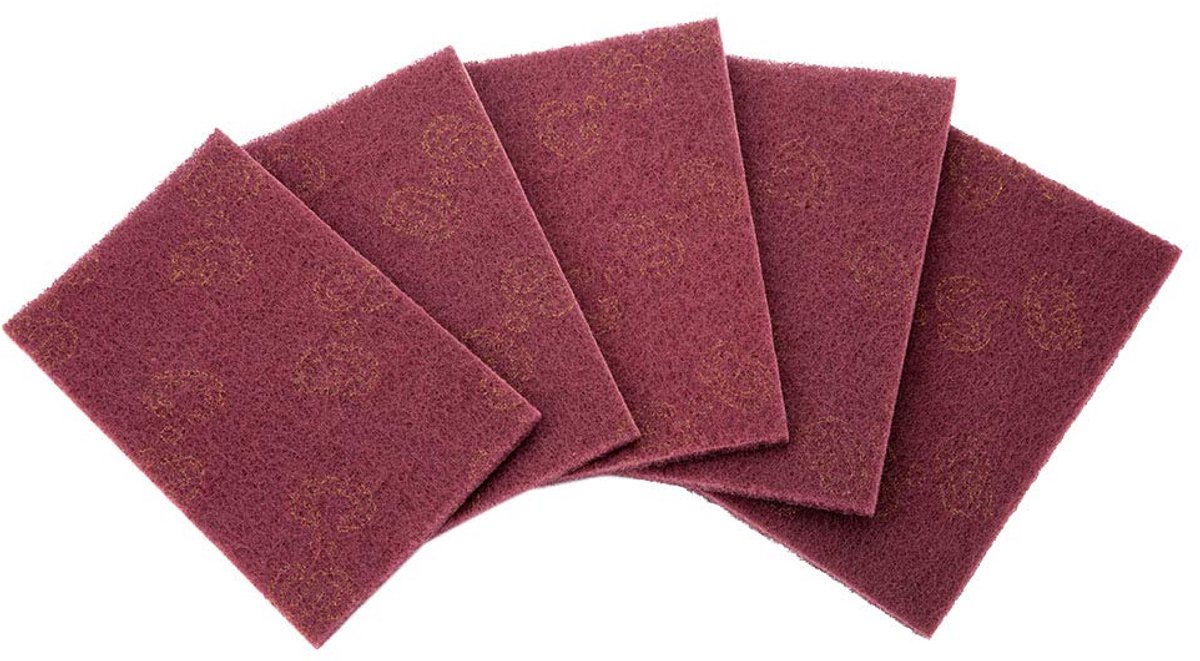 Schuursponsjes, 5 Stuks Professionele Schuursponsje voor Reiniging, Ideaal voor Serviesgoed en Apparaten (Rood)
