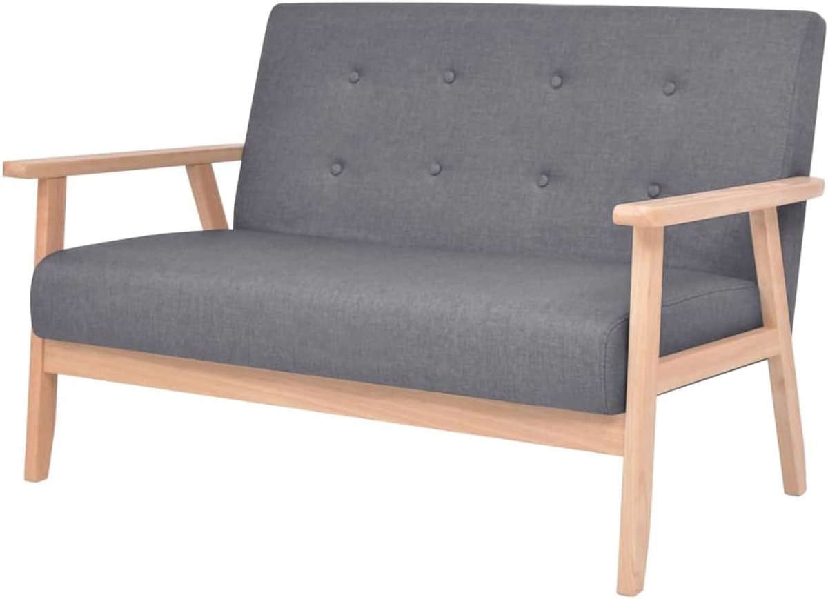 Sofa Set 2-delg. Stof Donkergrijs Woonkamer Bank Slaapbank Studeerkamer Sofa Kantoor Sofa voor Woonkamer, Slaapkamer, Kantoor, Lounge