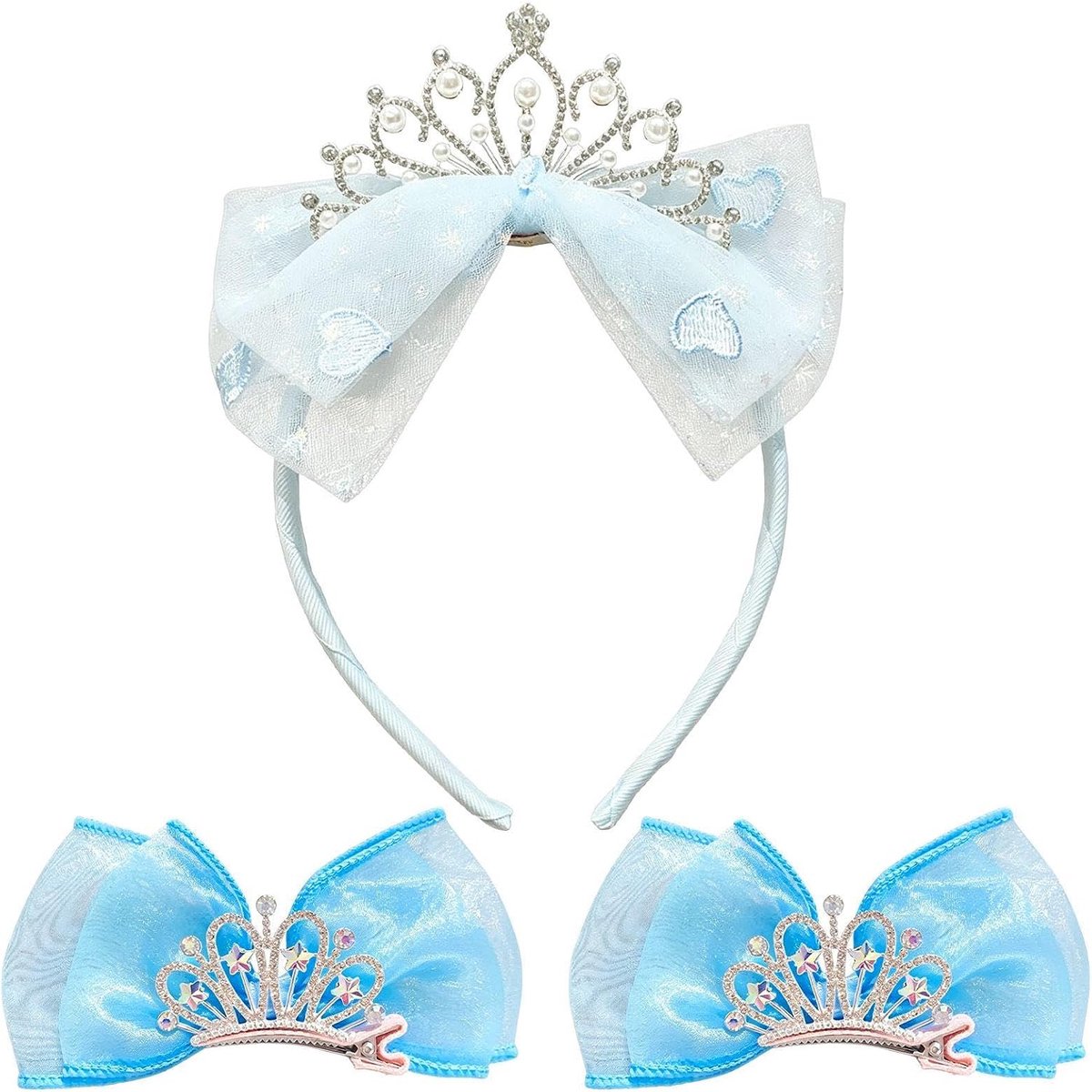 1 Stuk Kroon Hoofdband, 2 Stuks Vlinder-Vormige Haarspeld, Prinses-Vormige Haar Accessoires, Fairy Kostuum Accessoires, Vaste Haar Styling, Partij Accessoires Voor Afstuderen Dag.