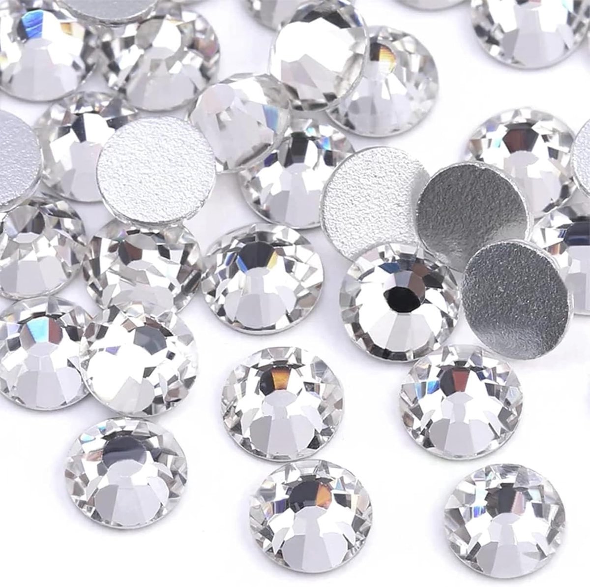 2880 stuks ronde strass-steentjes in grote verpakking, glanzende kristallen voor knutselwerk, strasssteentjes voor sieraden, handwerk, kleding, schoenen