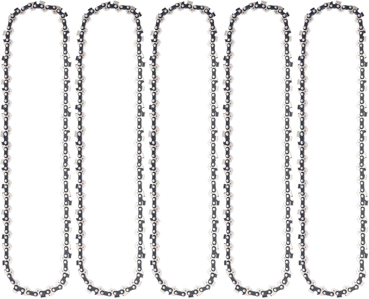 Zaagketting, 5 stuks, 3/8 inch LP-verdeler voor zwaard van 35 cm, 52 aandrijfschakels, 1,3 mm, reserveketting compatibel met Makita, Dolmar, Echo, Einhell, Efco, McCulloch, Ryobi, Husqvarna en