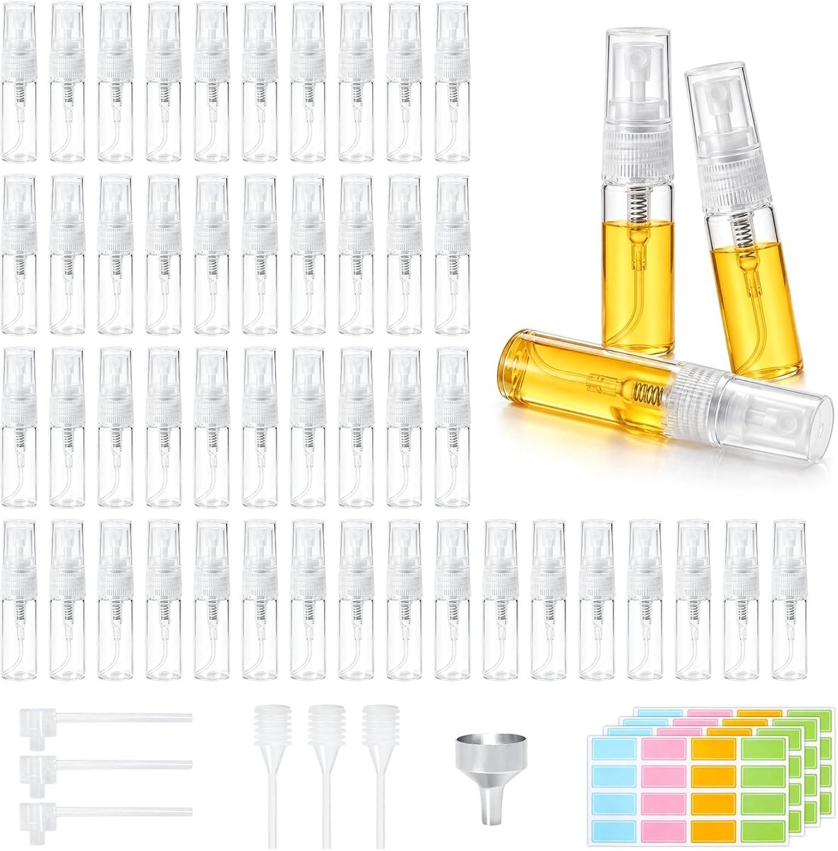 Stuks glazen parfumverstuiver, 2 ml, spuitflessen, kleine glazen