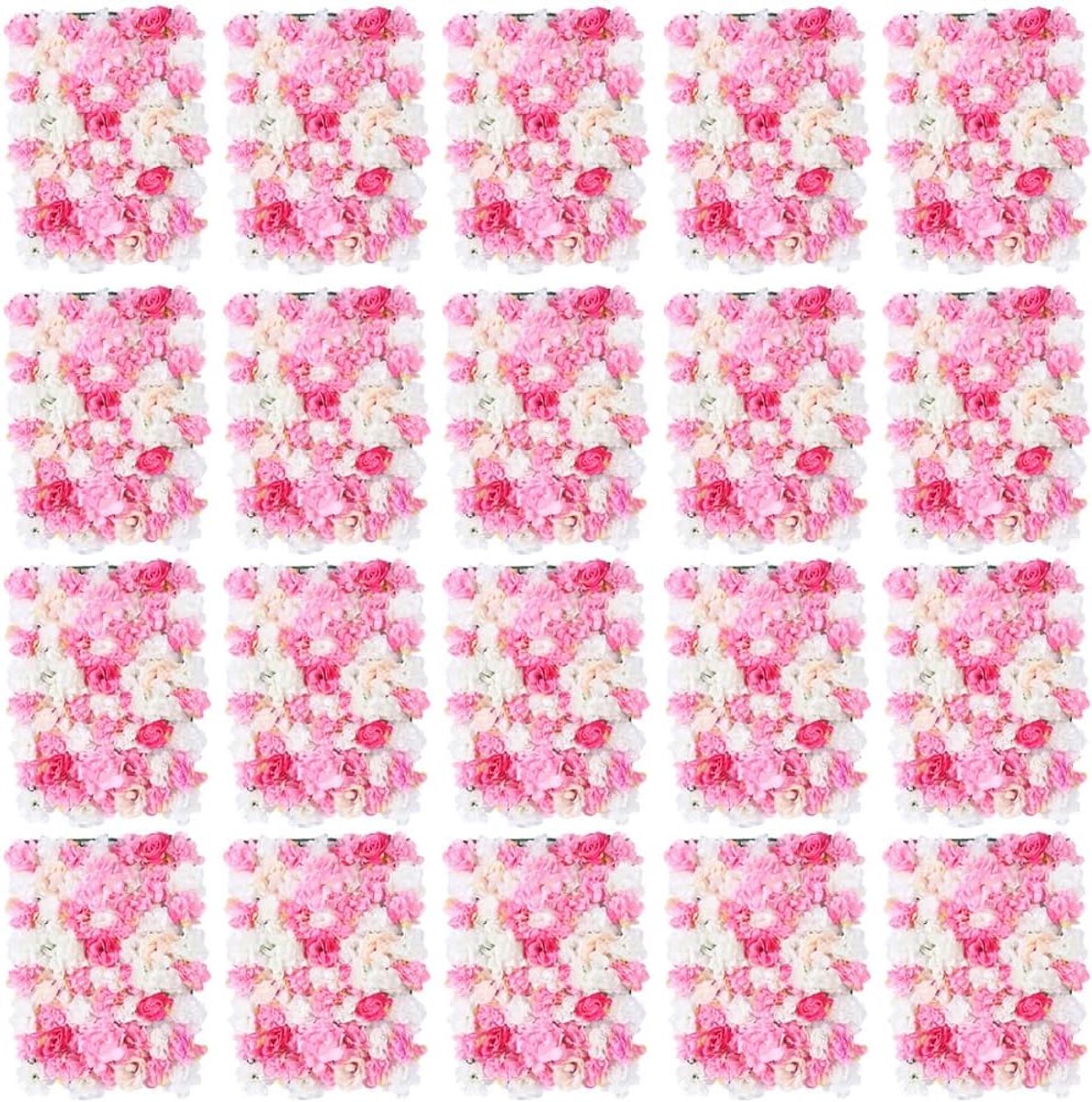 Kunstbloemenwand, 20 stuks, 40 x 60 cm, bloemenwand, rozenwand, doe-het-zelf, bruiloft, straat, achtergrond voor bruiloft, tuin, bruiloft, straat, feestdecoratie