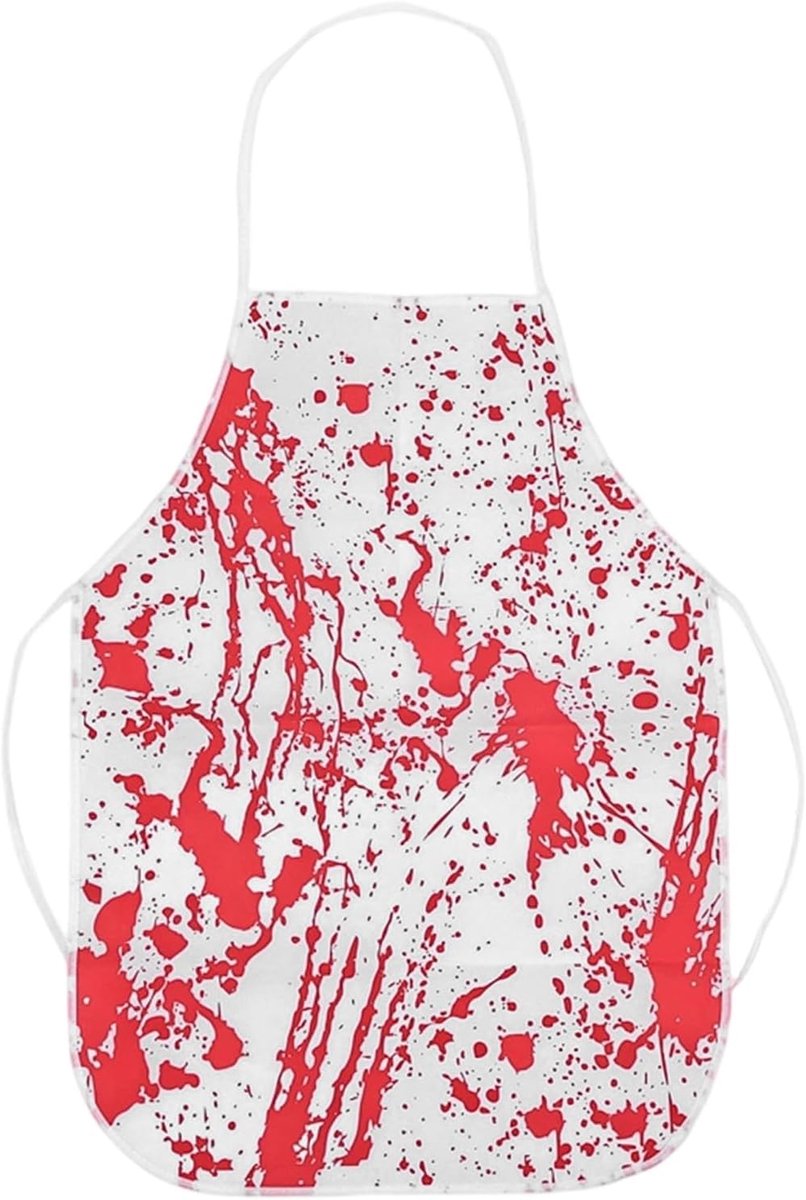 Bloedige schort voor volwassenen, slagerskostuum, enge schort, witte slagerkok, accessoire voor feest, rollenspel, horror