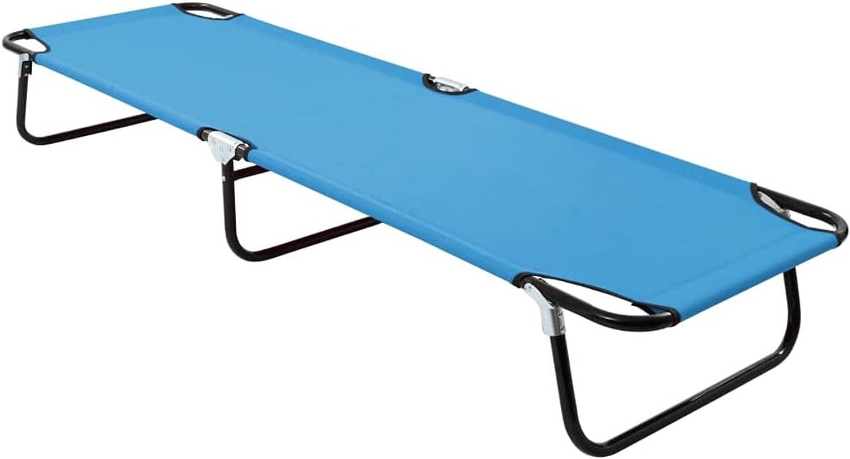Campingbed van roestvrij staal met 600D-polyesterweefsel en PE-coating, belastbaar tot 120 kg, ideaal voor outdoor, park, strand en tuin, licht en inklapbaar