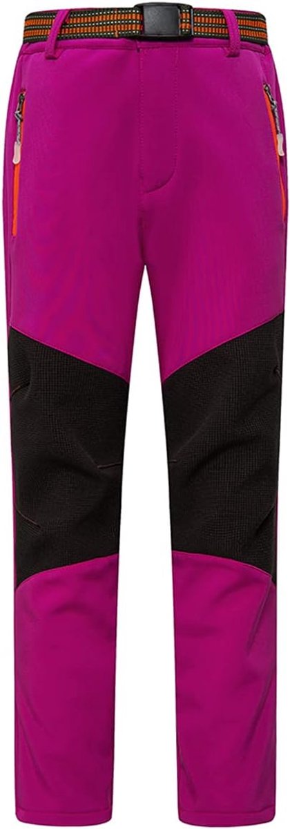 Softshellbroek voor kinderen, fleece gevoerde outdoorbroek, warme wintersneeuwbroek, kinderwandelbroek, jongens meisjes, waterdicht 100-170