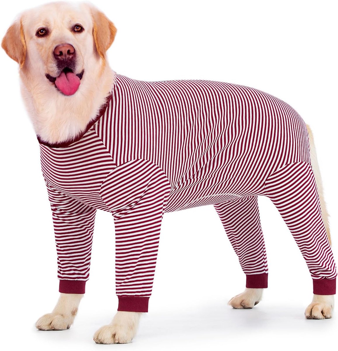 Hondenbody met pijpjes voor grote en middelgrote honden, operatie-body, na castratie, met ritssluiting, eendelig, likbescherming, hondenhalsband, alternatief voor kraag