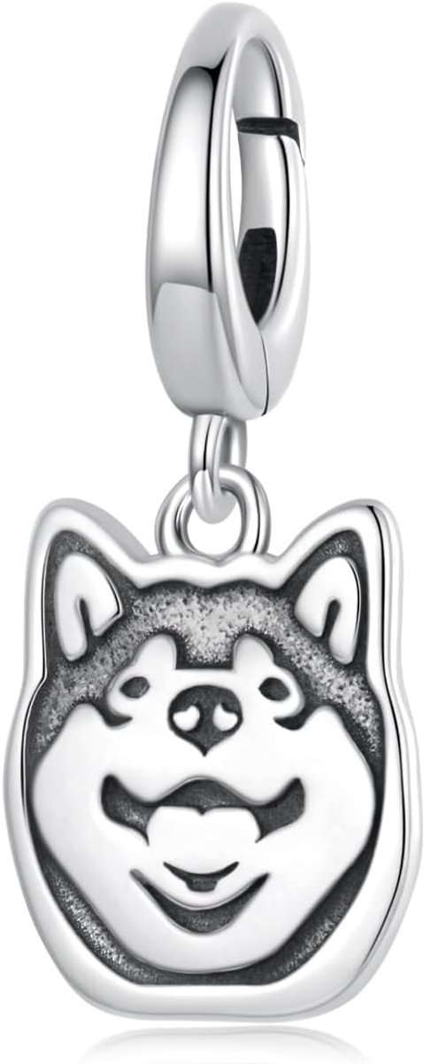 Bedelarmband hanger hond voor armband en halsketting hanger - kettinghanger zilver 925 met gesp voor dames puppy charm verjaardag sieraden