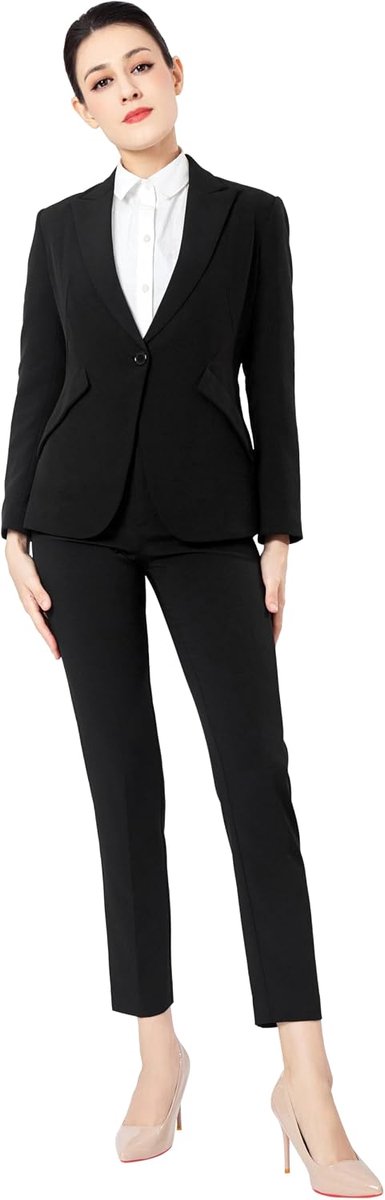 Broekpak voor dames, elegant, tweedelig, broekpak, 2-delig pak voor dames